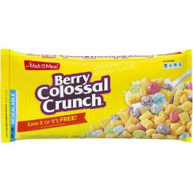 Malt-O-Meal Breakfast Cereal, Berry Colossal Crunch, 38.5 Oz, Zip Bag