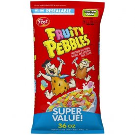 Post Fruity Pebbles Gluten Free Breakfast Cereal, 36 Oz Bag