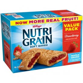Kellogg's Nutri-Grain Value Pack, Soft Baked Strawberry Breakfast Bars, 1.3 oz, 16 ct