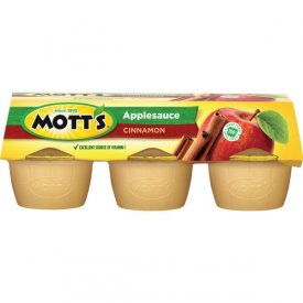 Mott's Cinnamon Applesauce, 4 oz cups, 6 Count