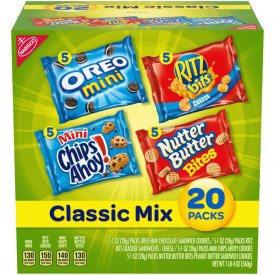 Nabisco Mini Chips Ahoy!, Oreo, & Nutter Butter Variety Pack, 1 Oz., 20 Count