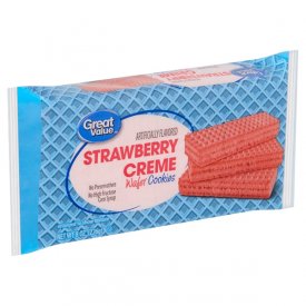 Great Value Strawberry Creme Wafer Cookies, 8 oz