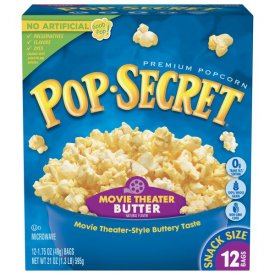 Pop Secret Microwave Popcorn, Movie Theater Butter, Snack Size Bags, 1.75 Oz, 12 Ct