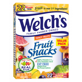Welch's Tangy Fruit Snacks Value Pack, 0.9 Oz., 22 Count