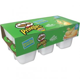 Pringles Sour Cream & Onion Potato Crisps Chips, 8.8 Oz., 12 Count