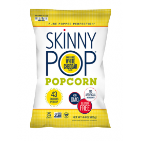 SkinnyPop Popcorn, White Cheddar, 6.7oz Sharing Size, Gluten-Free Popcorn, Non-GMO, No Artificial Ingredients, Healthy Snack