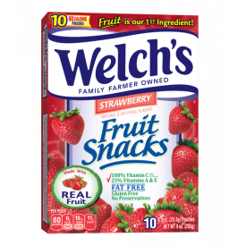Welch's Strawberry Fruit Snacks, 0.9 Oz., 10 Count