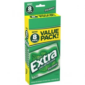 Extra Gum, Spearmint Sugar Free Gum, 15 Sticks (Pack of 8)