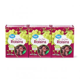 Great Value Sun-Dried Raisins, 1 Oz., 6 Count