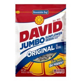 David All-Natural Original Roasted & Salted Jumbo Sunflower Seeds, 16 Oz
