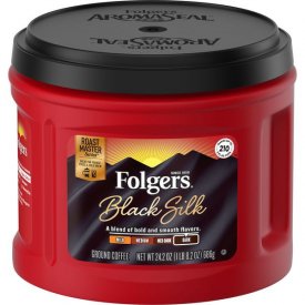 Folgers Black Silk Ground Coffee, Dark Roast, 24.2-Ounce