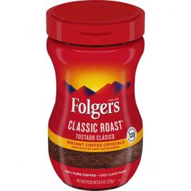 Folgers Classic Roast Instant Coffee Crystals, 8-Ounce Jar