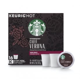 Starbucks Caffe Verona Dark Roast Single Cup Coffee for Keurig Brewers, 1 Box of 16 (16 Total K-Cup Pods)