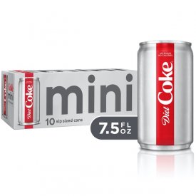Diet Coke Mini Can Soda, 7.5 Fl Oz, 10 Count