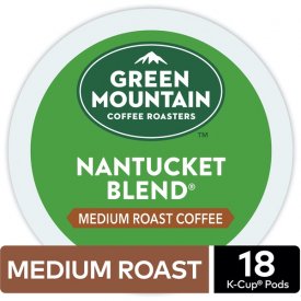 Green Mountain Coffee Nantucket Blend, Keurig K-Cup Pod, Medium Roast, 18 Ct