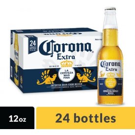 Corona Extra Mexican Import Beer, 24 pk 12 fl oz Bottles, 4.6% ABV
