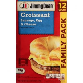 Jimmy Dean® Sausage, Egg & Cheese Croissant Sandwiches, 12 Count (Frozen)