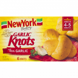 New York Bakery Hand Tied Garlic Knots with Real Garlic, 6 knots