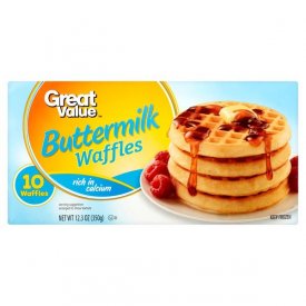 Great Value Buttermilk Waffles, 12.3 oz, 10 count