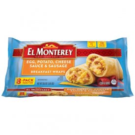 El Monterey Egg, Potato, Cheese Sauce & Sausage Breakfast Wraps (8CT)