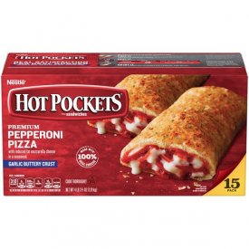 HOT POCKETS Pepperoni Pizza Frozen Sandwiches 15 ct. Box | Frozen Food With Mozzarella Cheese