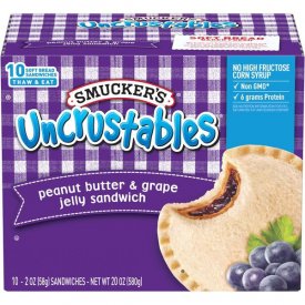 Smucker's Uncrustables Peanut Butter & Grape Jelly Sandwich, 10-Count