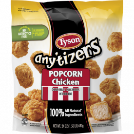 Tyson Any'tizers Popcorn Chicken, 24 oz. (Frozen)