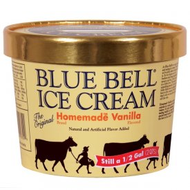 Blue Bell Gold Rim, Homemade Vanilla Ice Cream, 64 OZ