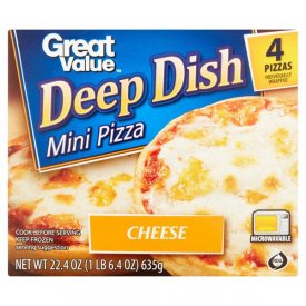 Great Value Deep Dish Mini Pizza, Cheese, 22.4 oz, 4 Count