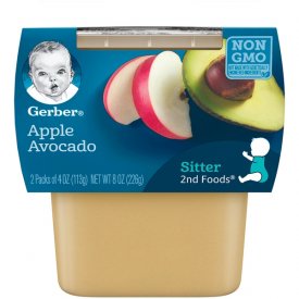 Gerber 2nd Foods Apple Avocado Baby Food, 2-4 oz. Tubs