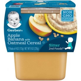 Gerber 2nd Foods Apple Banana with Oatmeal Baby Food, 4 oz. Tubs, 2 Count