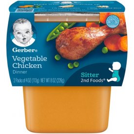 Gerber 2nd Foods Nutritious Dinners Vegetable Chicken Baby Food, 4 Oz. Tubs, 2 Count