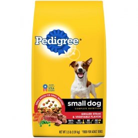 Pedigree Small Dog Complete Nutrition Adult Dry Dog Food Grilled Steak and Vegetable Flavor, 3.5 lb. Bag