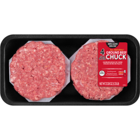 80% Lean/20% Fat, Ground Beef Chuck Patties, 4 ct, 1.33 lb