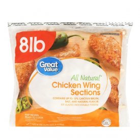 Great Value Frozen Chicken Wing Sections, 8.0 lb