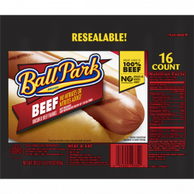 Ball Park Original Beef Franks Family Pack, 30 Oz., 16 Count