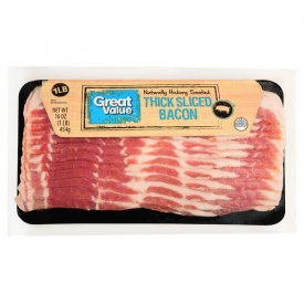 Great Value Thick Sliced Natural Hickory Smoked Bacon, 16 Oz.