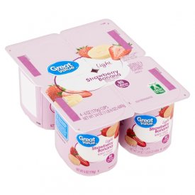 Great Value Light Strawberry Banana Nonfat Yogurt, 6 oz, 4 count