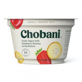 Chobani, Strawberry Banana Fruit on the Bottom Low-Fat Greek Yogurt, 5.3 oz