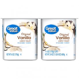 Great Value Original Vanilla Lowfat Yogurt, 6 oz, 4 ct