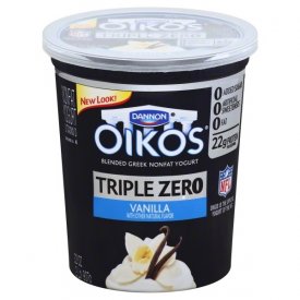 Oikos Triple Zero Vanilla Greek Nonfat Yogurt, 32 oz