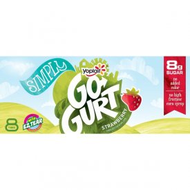 Yoplait Simply Go-Gurt Strawberry Kids Yogurt, 8 Count