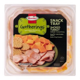 Hormel Gatherings Turkey and Cheese Snack Tray; 14 oz.; Smoked Turkey, Cheddar Cheese and Crackers
