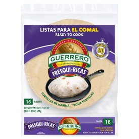 Guerrero Fresqui-Ricas Ready to Cook Fajita Flour Tortillas, 16 Count