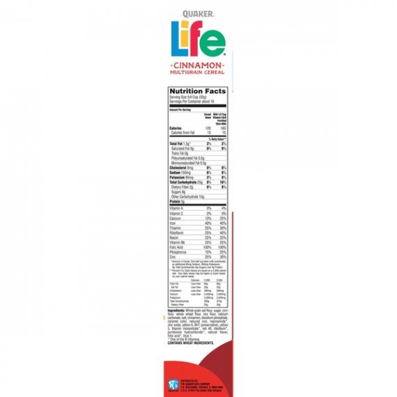 Life Multigrain Cereal, Cinnamon, 18 oz Box, 5 image
