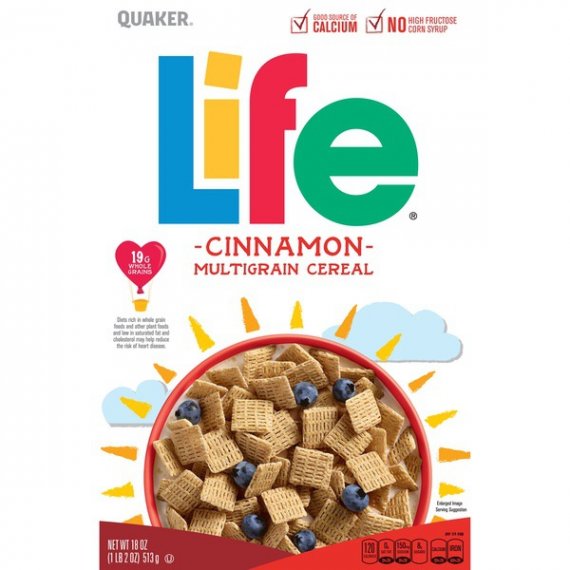 Life Multigrain Cereal, Cinnamon, 18 oz Box, 2 image