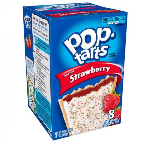 Kellogg's Pop-Tarts Breakfast Toaster Pastries, Frosted Strawberry Flavored, 14.7 oz 8 Ct