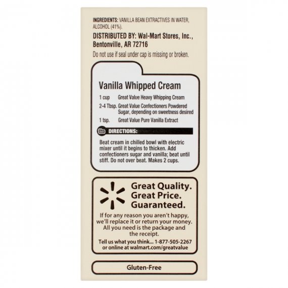 Great Value Pure Vanilla Extract, 1 fl oz, 9 image