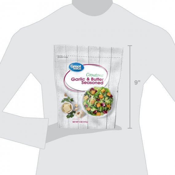 Great Value Garlic & Butter Seasoned Croutons, 5 oz, 6 image
