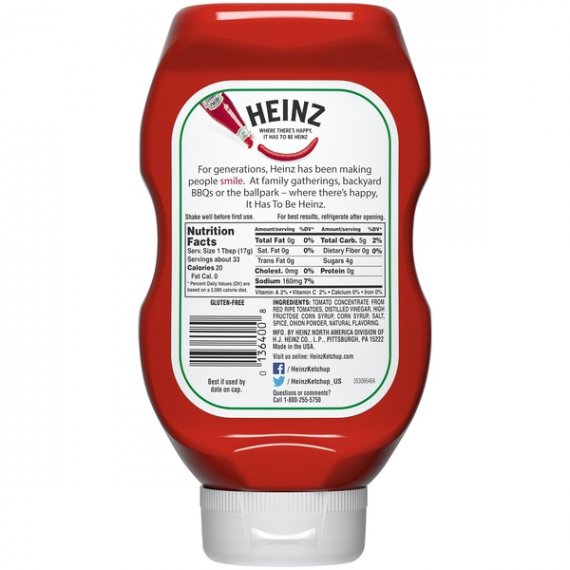 Heinz Tomato Ketchup, 20 oz Bottle, 5 image